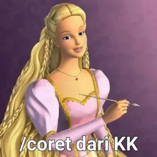 🧘‍♂ /coret dari KK Barbie, princesa, pelo rubio, muñeca, dibujos animados telegram sticker