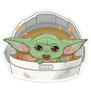 😱 Grogu The Mandalorian Grogu, Baby Yoda, The Mandalorian, Star Wars, mignon, alien, dessin animé telegram sticker