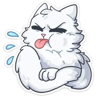 😝 cat, disgusted, expression, animal, cartoon, sticker telegram sticker