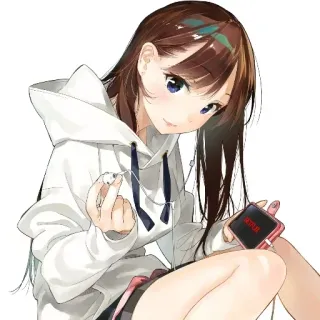 💕 アニメ, 女の子, ヘッドホン, Netflix, かわいい telegram sticker
