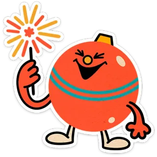 🎉 Kartun, Ornamen, Kembang Api, Perayaan, Lucu, Meriah, Pesta telegram sticker