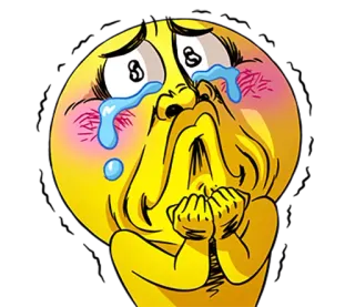 😭 Biểu tượng cảm xúc, Buồn, Khóc, Cảm xúc, Vàng, Mặt, Biểu cảm telegram sticker