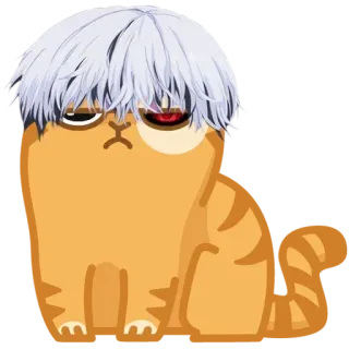 😐 Kaneki Ken Tokyo Ghoul 애니메이션, 고양이, 카네키 켄, 도쿄 구울, 괴물, 고스, 외눈 telegram sticker