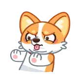 🙅 corgi, cane, animale, sticker, carino, cartone animato telegram sticker