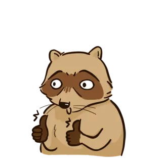 👍 fuck Waschbär, unhöflich, beleidigend, Tier, Cartoon telegram sticker