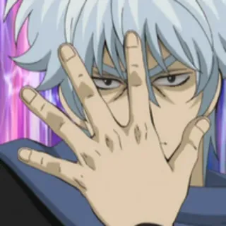 🗿 Gintoki Sakata Gintama Аниме, Манга, Гинтама, Гинтоки, Саката, Смешной, Серебряные волосы whatsapp sticker