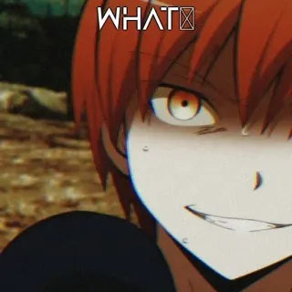 🤔 Karma Akabane Assassination Classroom WHAT Anime, Manga, École, Mal, Cheveux roux telegram sticker