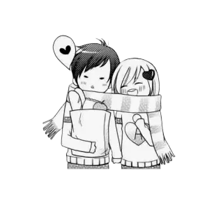 ❤️ アニメ, マンガ, 可愛い, カップル, 漫画, 愛, ハート, 恋愛, カワイイ whatsapp sticker