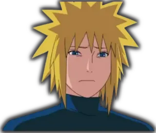 😟 Minato Namikaze Naruto anime, manga, naruto, minato, rambut pirang, sedih telegram sticker