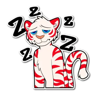 💤 ZZZ dormilón, tigre, dibujos animados, animal, descansando, zzz whatsapp sticker