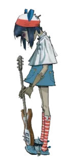 😔 Noodle Gorillaz Cartoni animati, Anime, Musica, Band, Chitarra, Illustrazione telegram sticker
