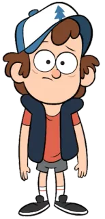 😕 Dipper Pines Gravity Falls dipper, gravity falls, dessin animé, animé telegram sticker