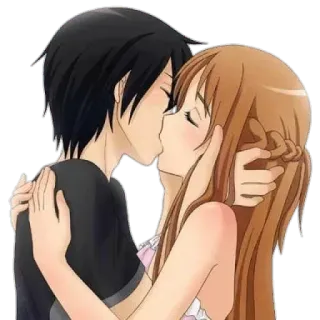 😍 Anime, Kuss, Romantik, Paar, Zuneigung whatsapp sticker