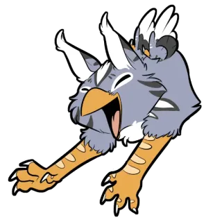 😄 grifo, criatura mítica, animal, desenho animado, adesivo, pássaro, águia, leão telegram sticker
