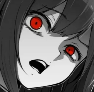 😳 Anime, Manga, mata merah, Horor, Menakutkan whatsapp sticker