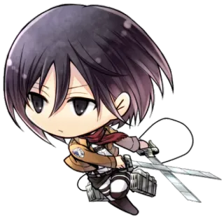 💨 Mikasa Ackerman Attack on Titan Anime, Manga, Schwerter, Action, Aufklärungstrupp, Mikasa, Attack on Titan telegram sticker