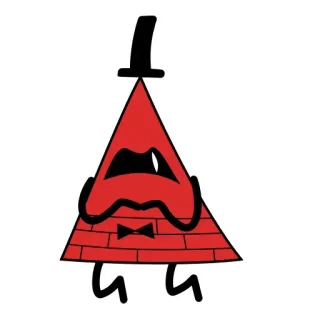👁 Bill Cipher Gravity Falls Bill Cipher, triangolo, papillon, cartone animato, Gravity Falls telegram sticker