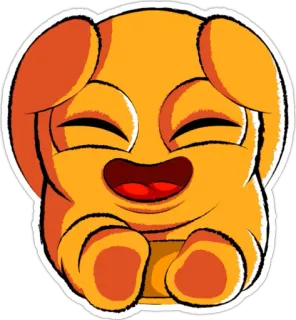 😓 Cartone animato, Arancione, Felice, Carino, Personaggio, Illustrazione telegram sticker