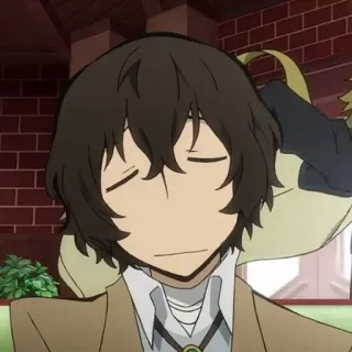 ✨ Osamu Dazai Bungo Stray Dogs Anime, Osamu Dazai, Bungo Stray Dogs, Schlafend, Mann, Cartoon, Porträt whatsapp sticker