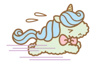 🦄 unicórnio, fofo, kawaii, desenho animado, animal, mágico telegram sticker