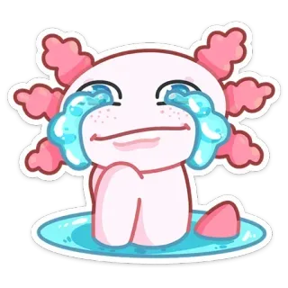 😭 axolotl, pleurer, triste, kawaii, sticker, mignon whatsapp sticker