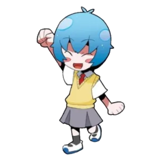 🔹 Anime, Dibujos animados, Estudiante, Uniforme, Alegre, Lindo, Chibi, Manga telegram sticker
