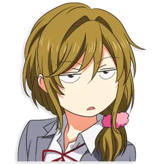 😐 anime, chica, aburrida, sticker, dibujo animado telegram sticker