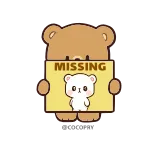 🥺 MISSING bear, missing, cartoon, cute, animal telegram sticker