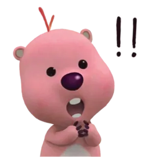 💬 アニメ, ショック, びっくり, 可愛い, びっくりマーク, ピンク telegram sticker