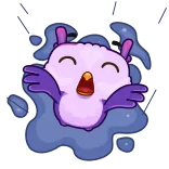 😩 burung hantu, ungu, imut, binatang, kartun, burung, bahagia whatsapp sticker