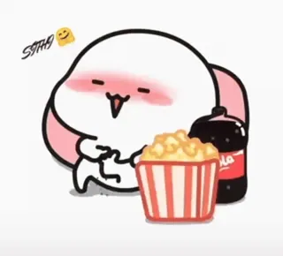 😂 5749 Desenho animado, Personagem, Pipoca, Refrigerante, Bonito whatsapp sticker