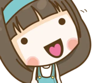 😀 dessin animé, fille, mignon, souriant, kawaii telegram sticker