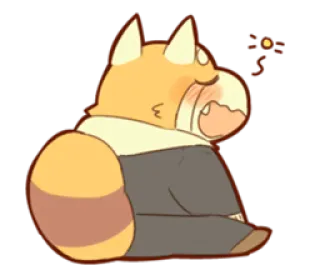 😫 zzz สัตว์, แพนด้าแดง, ง่วง, น่ารัก, การ์ตูน telegram sticker