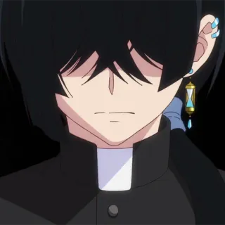 ♟ anime, character, earrings, black hair, priest telegram sticker