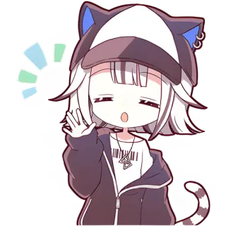 👋 Anime, Mèo, Chibi, Dễ thương, Hoạt hình telegram sticker