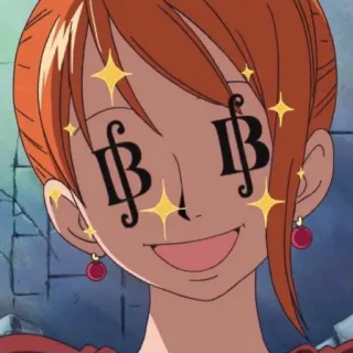 🤑 Nami One Piece 动漫, 漫画, 钱, 眼睛, 橘色头发 telegram sticker
