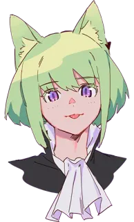 🙂 anime, manga, cat girl, kemonomimi, cute, portrait, fanart telegram sticker