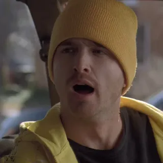 🧪 Jesse Pinkman Breaking Bad Jesse Pinkman, Breaking Bad, television, drama, character, yellow, beanie telegram sticker