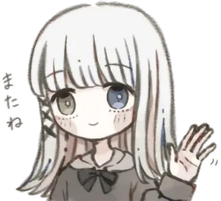 👋 またね anime, meisje, afscheid, zwaaien, groet telegram sticker