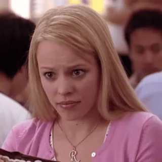 ♥️ Regina George Mean Girls Regina George, Mean Girls, Rachel McAdams, film, blonde, collier telegram sticker