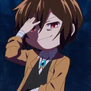 ☕️ Dazai Osamu Bungo Stray Dogs Аниме, Персонаж, Дазай, Bungo Stray Dogs, Чиби telegram sticker