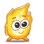 😘 ไฟ, การ์ตูน, ตัวละคร, น่ารัก, เปลวไฟ telegram sticker