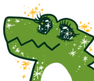 😍 animale, coccodrillo, carino, verde telegram sticker