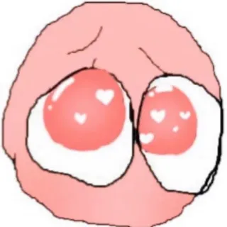 😍 rosa, occhi, cuore, carino, rotondo telegram sticker