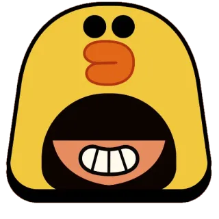 😁 желтый, утка, животное, мультфильм, персонаж, счастливый whatsapp sticker
