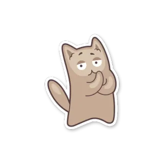 🤔 gatto, animale, sticker, cartone animato, assonnato, carino telegram sticker