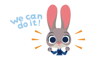 💪 Judy Hopps Zootopia Мультфильм, Животное, Персонаж, Фильм, Кролик, Полиция, Зверополис whatsapp sticker