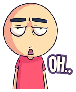 😮 OH.. desenho animado, expressão, surpresa, reação, adesivo telegram sticker