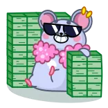 🤩 쥐, 돈, 부자, 만화, 부, 금융 telegram sticker
