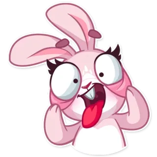😱 Hase, Kaninchen, Cartoon, Tier, Sticker, süß telegram sticker